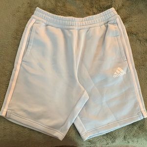 Light blue Adidas sweat shorts, large